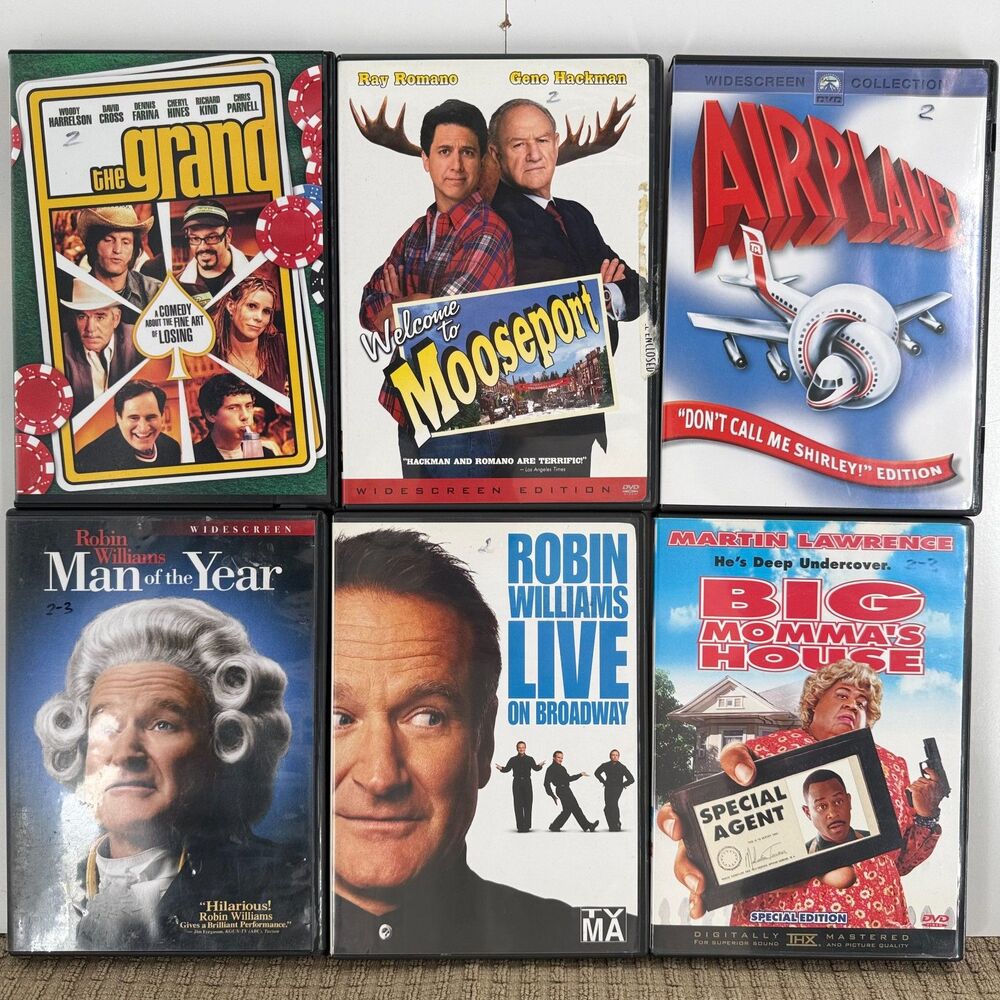 Comedy DVD Lot Airplane Robin Williams Big Mommas House Mooseport